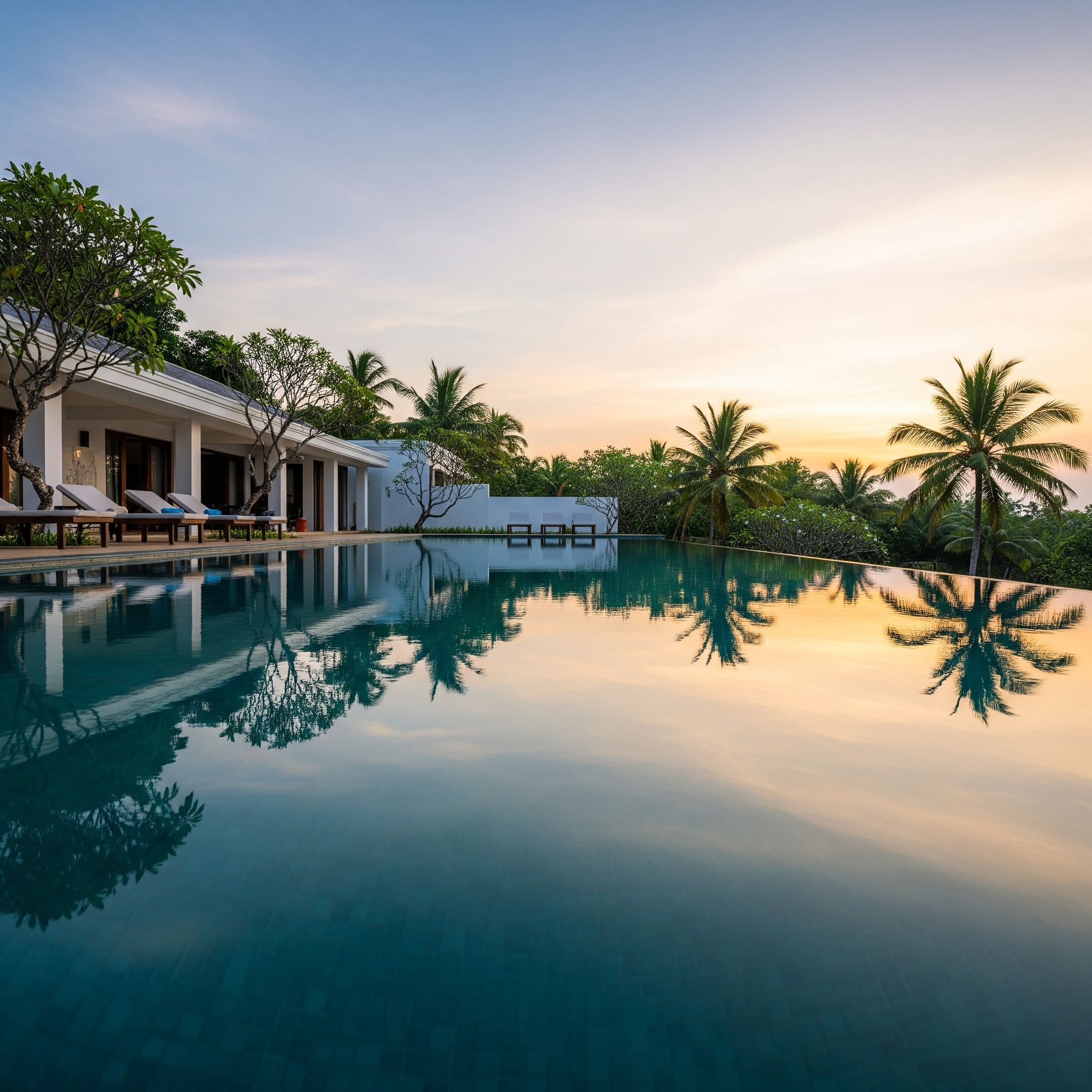 Infinity pool at dusk